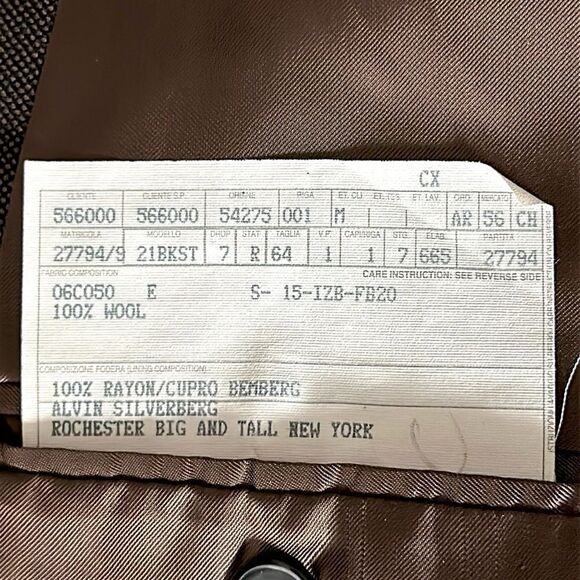 Ermenegildo Zegna Switzerland Wool Suit Jacket Blazer Taupe Brown 46L - Picture 12 of 15